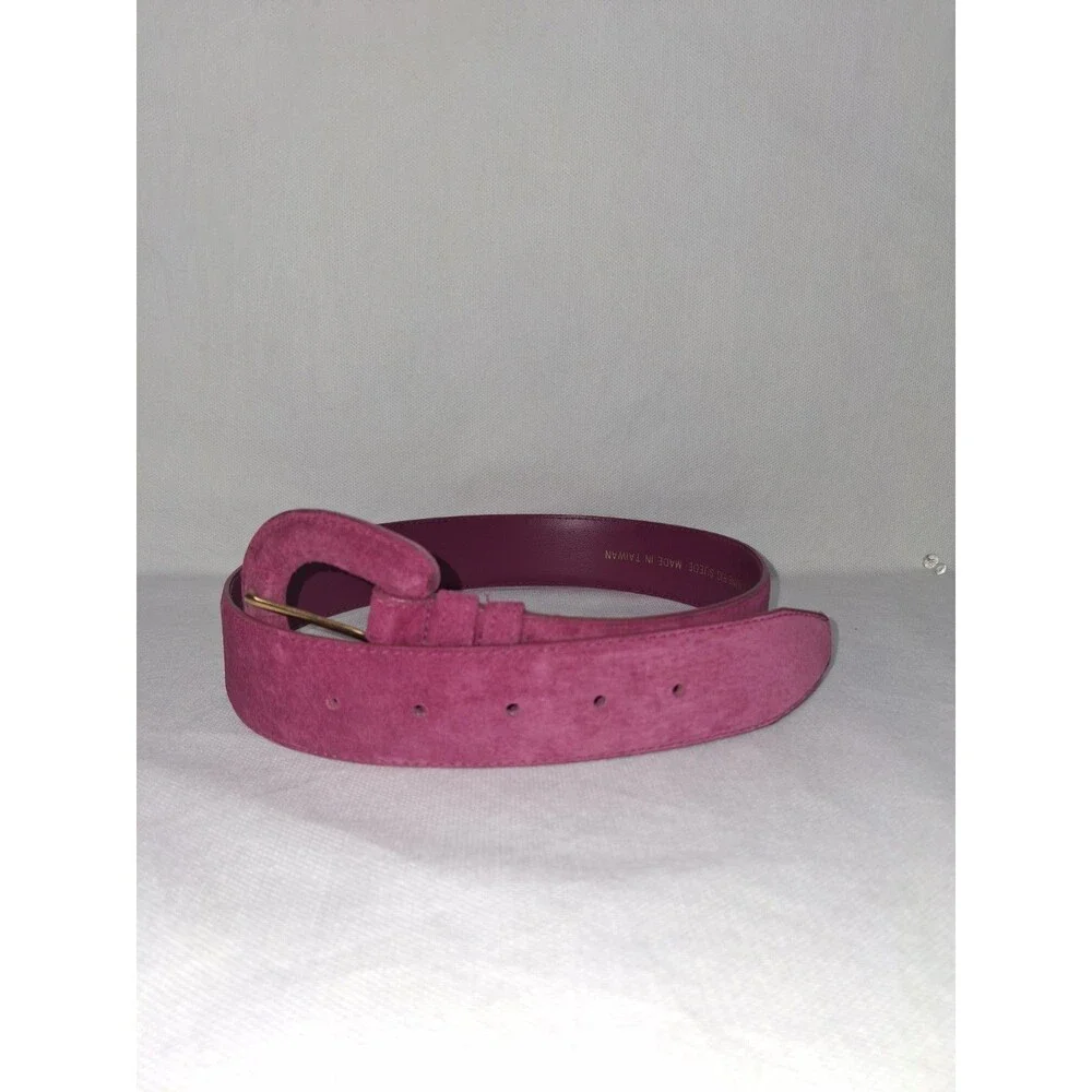 Vintage Women's Honors Accessories Genuine Suede Belt Small 80s 90s Hot Pink